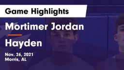 Mortimer Jordan  vs Hayden Game Highlights - Nov. 26, 2021
