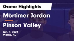 Mortimer Jordan  vs Pinson Valley Game Highlights - Jan. 4, 2022
