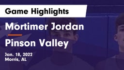 Mortimer Jordan  vs Pinson Valley Game Highlights - Jan. 18, 2022