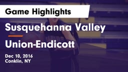 Susquehanna Valley  vs Union-Endicott  Game Highlights - Dec 10, 2016