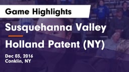 Susquehanna Valley  vs Holland Patent (NY) Game Highlights - Dec 03, 2016