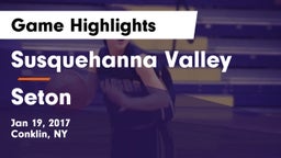 Susquehanna Valley  vs Seton Game Highlights - Jan 19, 2017