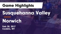 Susquehanna Valley  vs Norwich  Game Highlights - Feb 28, 2017