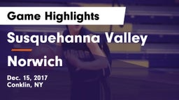 Susquehanna Valley  vs Norwich  Game Highlights - Dec. 15, 2017