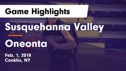 Susquehanna Valley  vs Oneonta  Game Highlights - Feb. 1, 2018