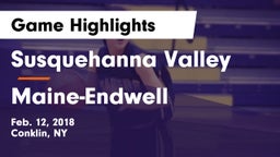 Susquehanna Valley  vs Maine-Endwell  Game Highlights - Feb. 12, 2018