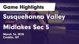 Susquehanna Valley  vs Midlakes Sec 5 Game Highlights - March 16, 2018