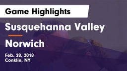 Susquehanna Valley  vs Norwich  Game Highlights - Feb. 28, 2018