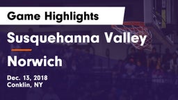 Susquehanna Valley  vs Norwich  Game Highlights - Dec. 13, 2018