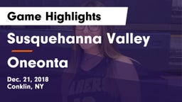 Susquehanna Valley  vs Oneonta  Game Highlights - Dec. 21, 2018