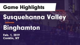 Susquehanna Valley  vs Binghamton  Game Highlights - Feb. 1, 2019