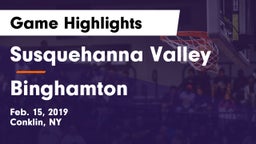 Susquehanna Valley  vs Binghamton  Game Highlights - Feb. 15, 2019