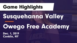 Susquehanna Valley  vs Owego Free Academy  Game Highlights - Dec. 1, 2019