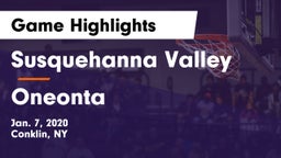 Susquehanna Valley  vs Oneonta  Game Highlights - Jan. 7, 2020