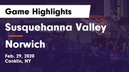 Susquehanna Valley  vs Norwich  Game Highlights - Feb. 29, 2020