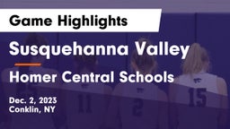 Susquehanna Valley  vs Homer Central Schools Game Highlights - Dec. 2, 2023