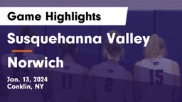 Susquehanna Valley  vs Norwich  Game Highlights - Jan. 13, 2024