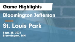 Bloomington Jefferson  vs St. Louis Park  Game Highlights - Sept. 28, 2021
