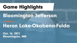Bloomington Jefferson  vs Heron Lake-Okabena-Fulda Game Highlights - Oct. 16, 2021