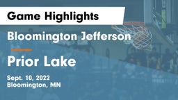 Bloomington Jefferson  vs Prior Lake  Game Highlights - Sept. 10, 2022