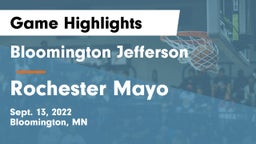 Bloomington Jefferson  vs Rochester Mayo  Game Highlights - Sept. 13, 2022