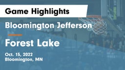 Bloomington Jefferson  vs Forest Lake  Game Highlights - Oct. 15, 2022