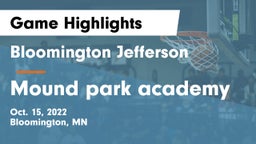 Bloomington Jefferson  vs Mound park academy Game Highlights - Oct. 15, 2022