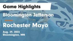 Bloomington Jefferson  vs Rochester Mayo  Game Highlights - Aug. 29, 2023