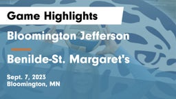 Bloomington Jefferson  vs Benilde-St. Margaret's  Game Highlights - Sept. 7, 2023
