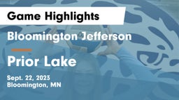 Bloomington Jefferson  vs Prior Lake Game Highlights - Sept. 22, 2023