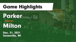 Parker  vs Milton  Game Highlights - Dec. 21, 2021