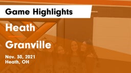 Heath  vs Granville  Game Highlights - Nov. 30, 2021