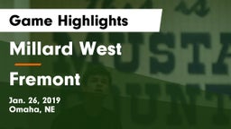 Millard West  vs Fremont  Game Highlights - Jan. 26, 2019