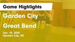 Garden City  vs Great Bend  Game Highlights - Jan. 10, 2020