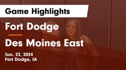 Fort Dodge  vs Des Moines East  Game Highlights - Jan. 22, 2024