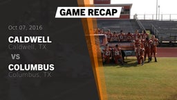 Recap: Caldwell  vs. Columbus  2016