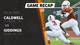 Recap: Caldwell  vs. Giddings  2016