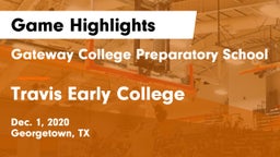 Gateway College Preparatory School vs Travis Early College  Game Highlights - Dec. 1, 2020