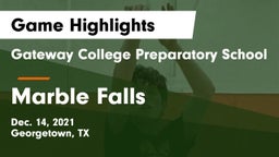 Gateway College Preparatory School vs Marble Falls  Game Highlights - Dec. 14, 2021