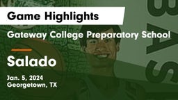 Gateway College Preparatory School vs Salado   Game Highlights - Jan. 5, 2024