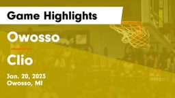 Owosso  vs Clio Game Highlights - Jan. 20, 2023