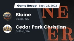 Recap: Blaine  vs. Cedar Park Christian  2023