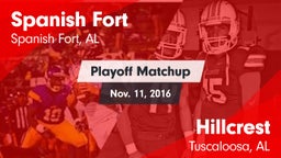 Matchup: Spanish Fort High vs. Hillcrest  2016