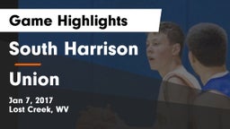 South Harrison  vs Union  Game Highlights - Jan 7, 2017
