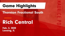 Thornton Fractional South  vs Rich Central  Game Highlights - Feb. 3, 2020