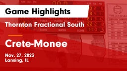 Thornton Fractional South  vs Crete-Monee  Game Highlights - Nov. 27, 2023
