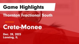 Thornton Fractional South  vs Crete-Monee  Game Highlights - Dec. 28, 2023