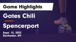 Gates Chili  vs Spencerport  Game Highlights - Sept. 15, 2022