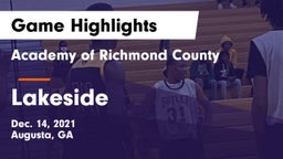 Academy of Richmond County  vs Lakeside  Game Highlights - Dec. 14, 2021