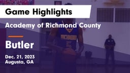 Academy of Richmond County  vs Butler  Game Highlights - Dec. 21, 2023